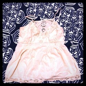 [Banana Republic] beige tank with eyelet details